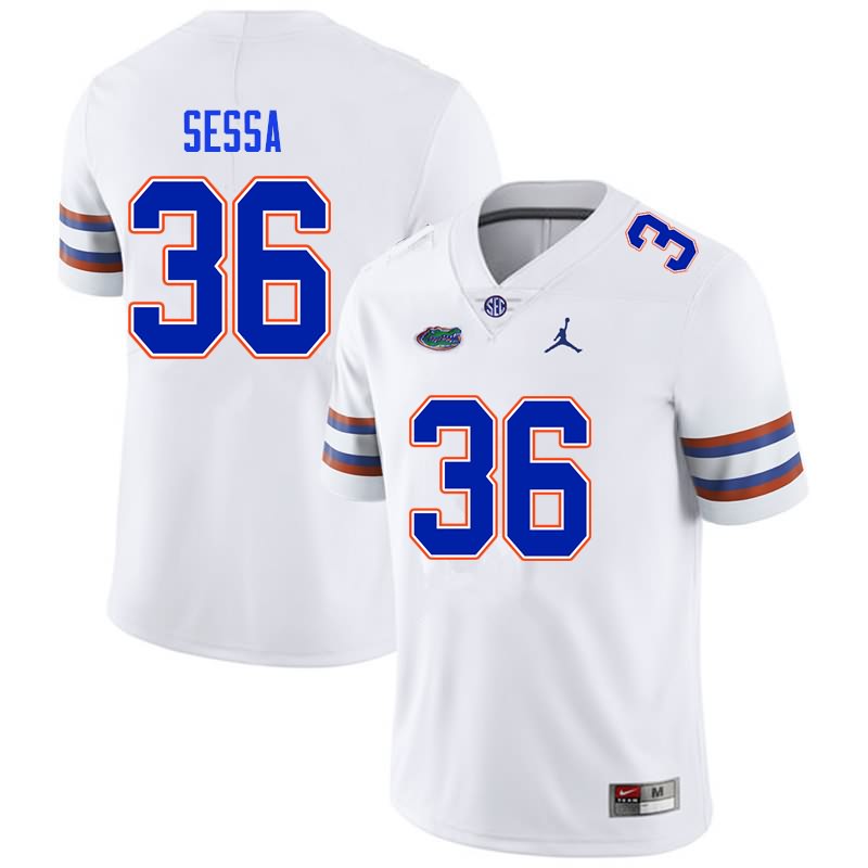 NCAA Florida Gators Zack Sessa Men's #36 Nike White Stitched Authentic College Football Jersey WCA5664CZ